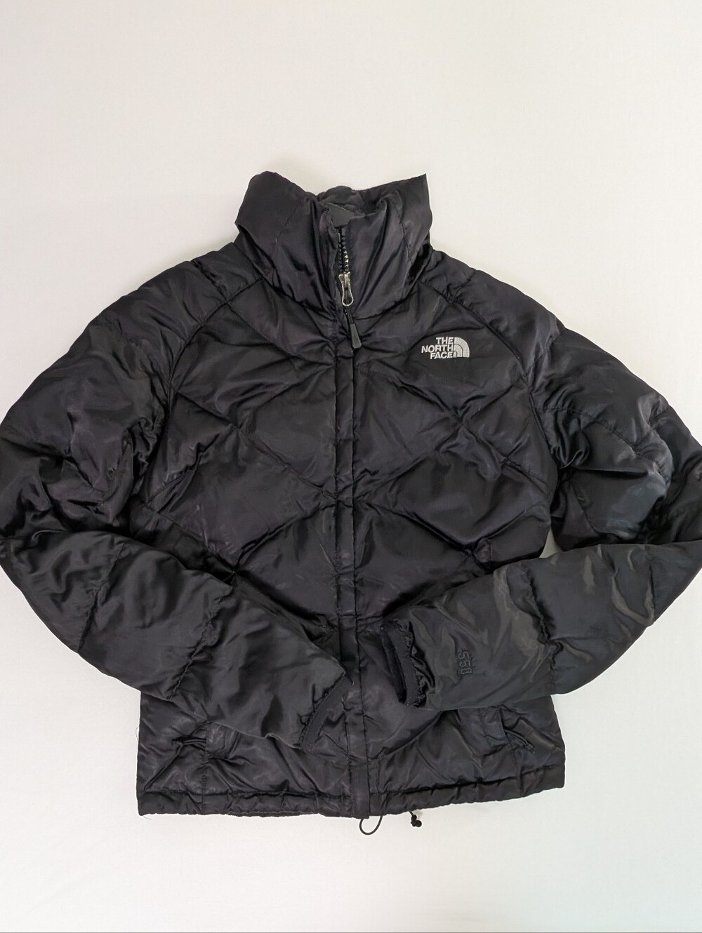 The North Face 550 Goose Down Puffer Jacket Black Quilted